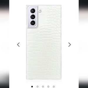 FLAUNT White Crocodile Faux Leather SQUARE Galaxy Case Galaxy S21 Plus